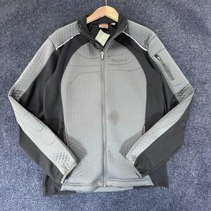 Merrell Jacket Mens Medium Gray Black Quilted Softshell Full Zip Hiking Outdoor